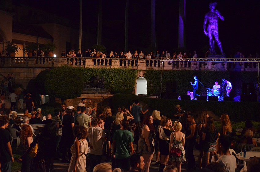 San Francisco band FayRoy performing beneath Michelangelo's David at The Ringling