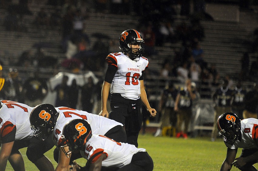 Sophomore quarterback Bryan Gagg helped lead Sarasota to its first win of the season Sept. 4.
