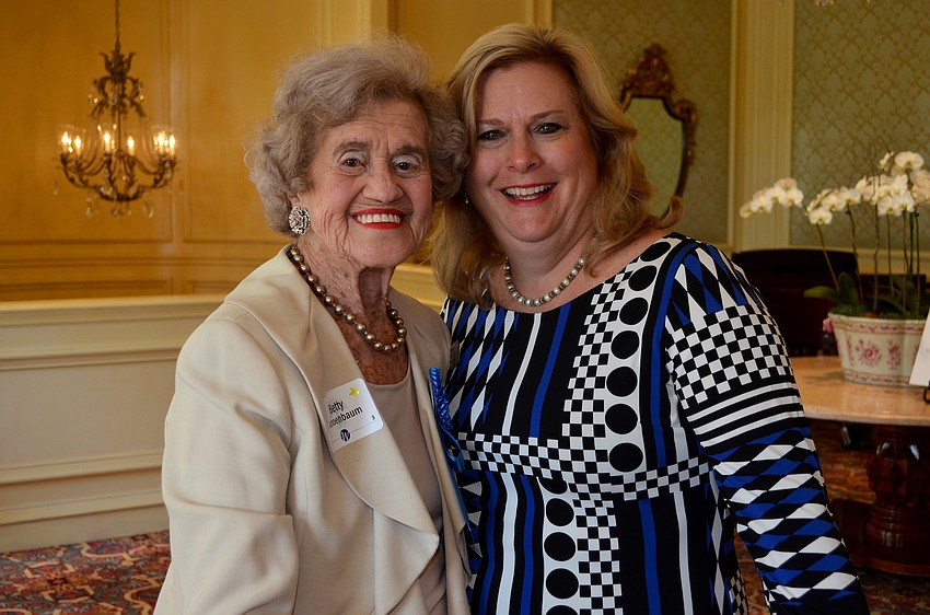 Renaissance Woman of the Year 2015 Betty Schoenbaum with Jamie Aymerich