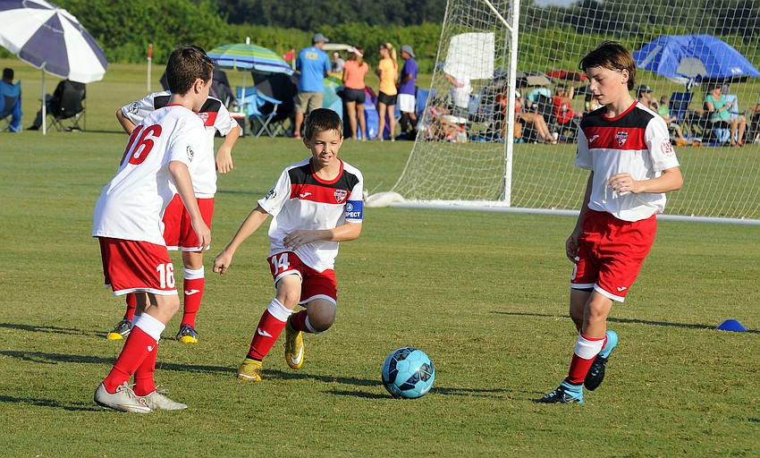 The Boyton FC Knights warm up before the start of their game Sept. 6.