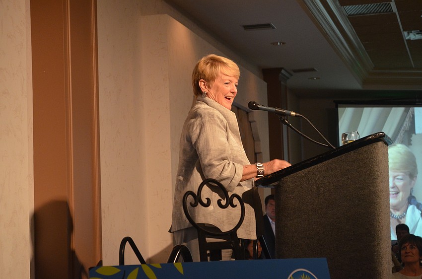 Carolyn Johnson addresses attendees.