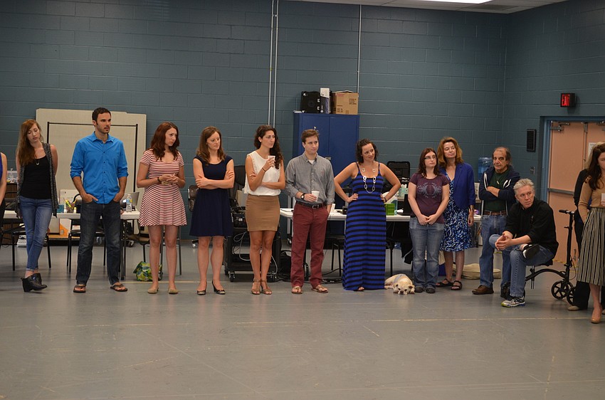 As is Asolo Rep tradition, those gathered at the meet and greet formed a giant circle in the rehearsal room backstage at Asolo Rep and each person introduced themselves.