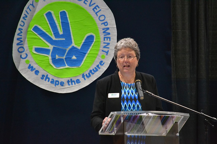 CYD Executive Director Karen Bogues thanks community leaders for their contributions to the organization.