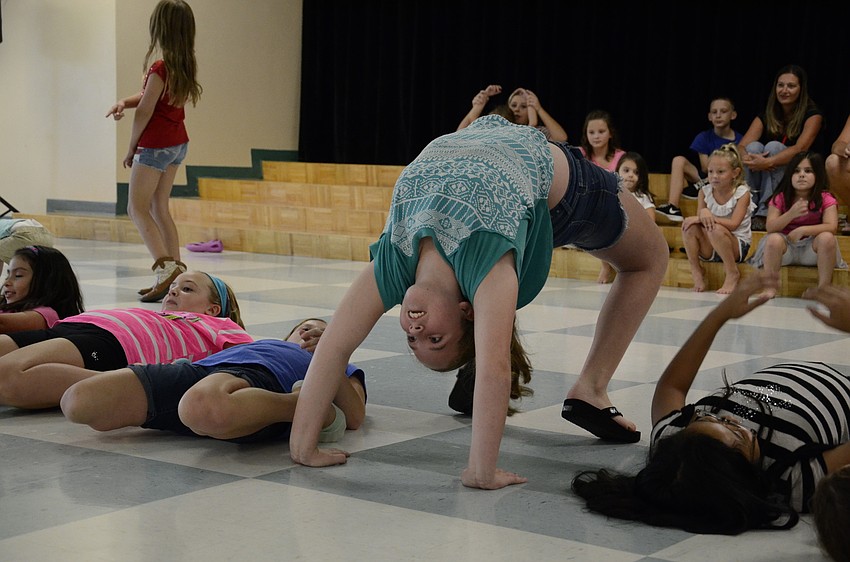 Rylee Buckner gets low during the Cupid Shuffle.