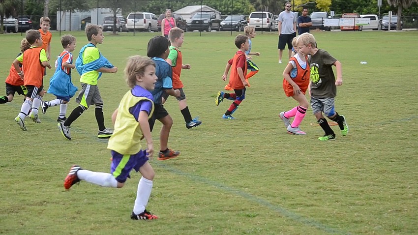 During the games other players participated in a soccer clinic.