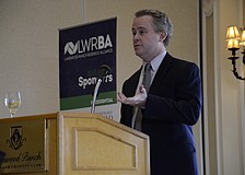 Guest speaker Rusty Coats talks about the future of media.