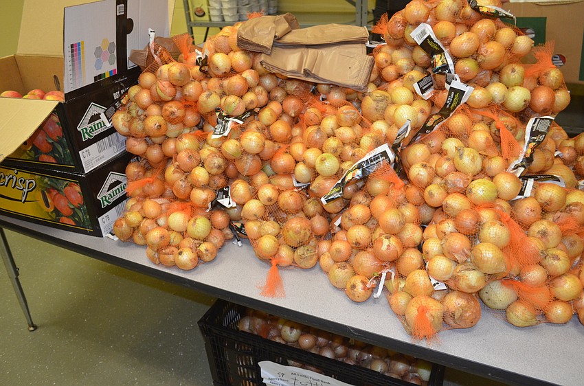 Every two weeks, shoppers are given various foods to take home.