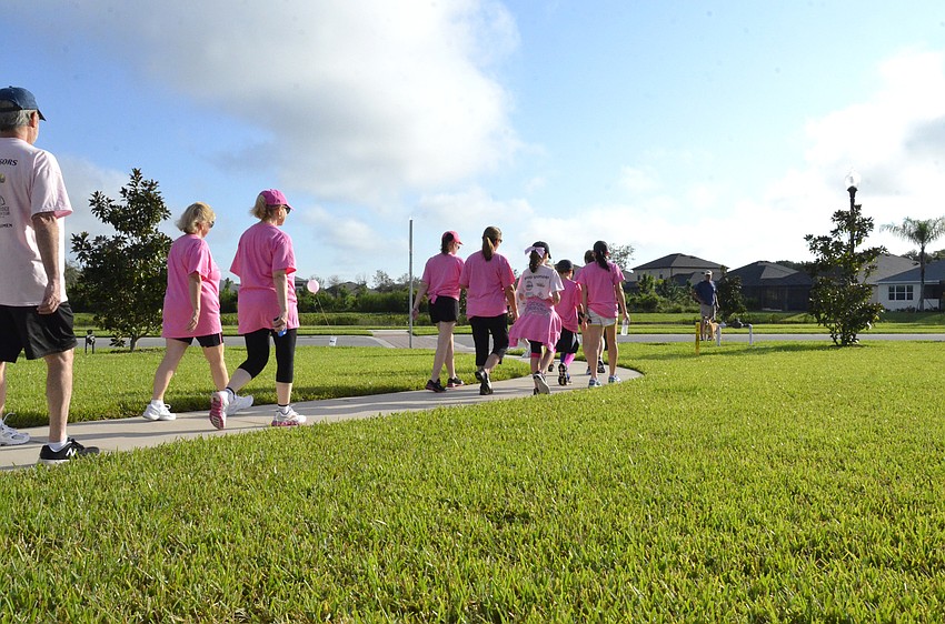 The 2-mile walk began at the GreyHawk Landing clubhouse.