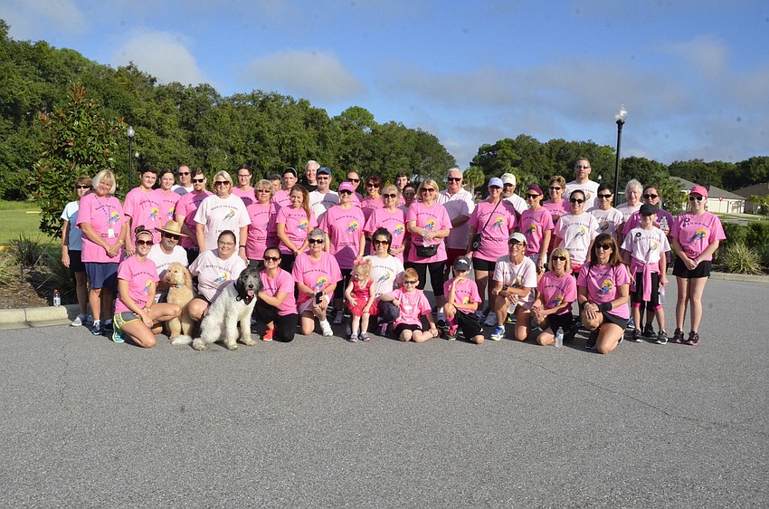 The Rock-it to a Cure walk brought about about 45 walkers to GreyHawk Landing.