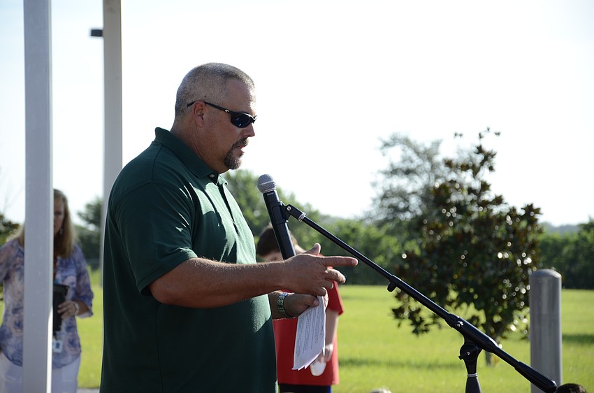 Ross Russo, a member of the East Manatee Rotary Club, spoke at the assembly on behalf of the club.