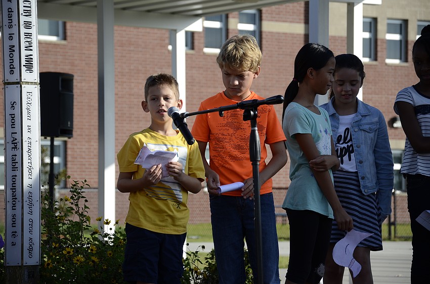 Alen Krdzic spoke the peace pole phrase, 