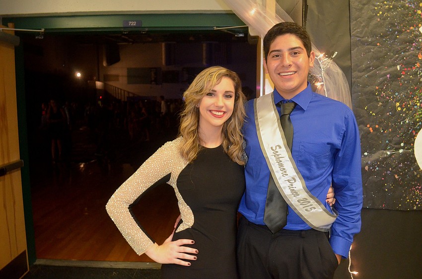 Bailey Dawn enjoys a minute with Sophomore Prince Roberto Rodriguez.