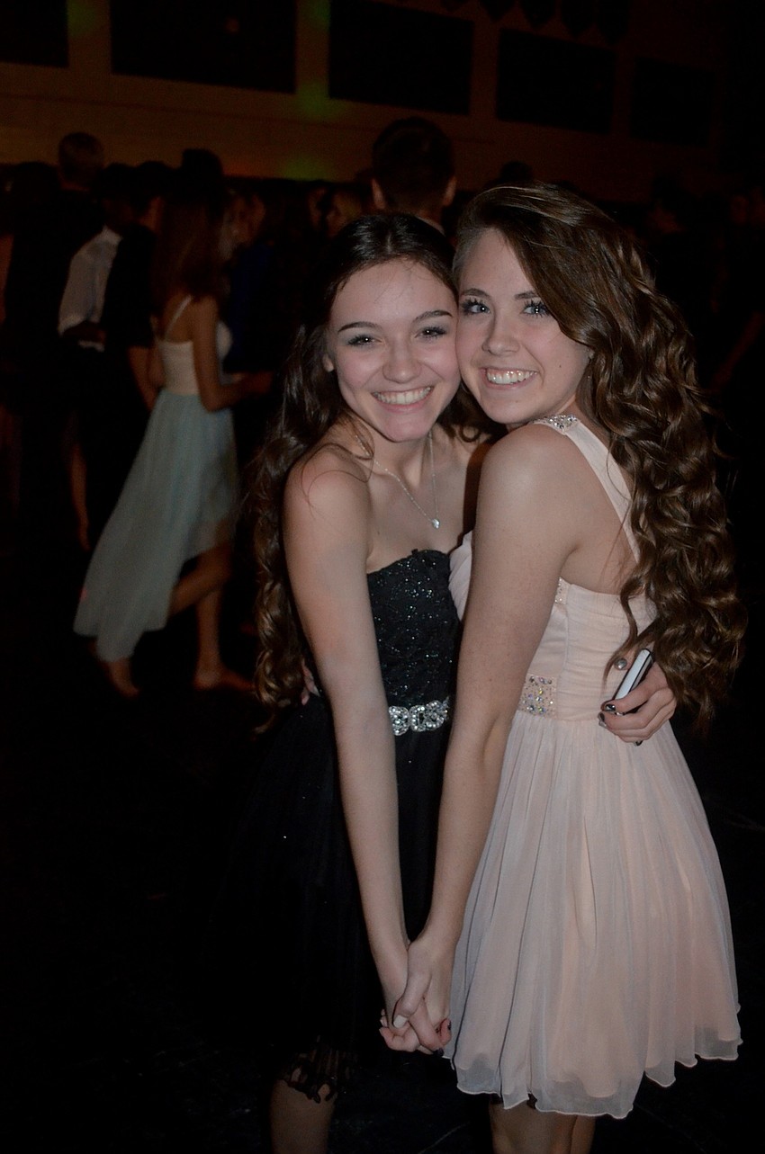 Jade Patterson and Victoria Kershner attend the event together and with friends.