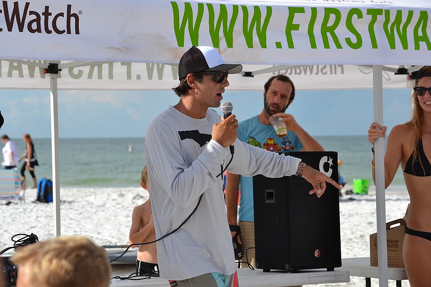 Event organizer Benny Ray welcomes volunteers and sponsors to the 6th annual Hang Ten for Autism.