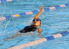 Elizabeth Voronina swam the leadoff leg of Sarasota's 200-yard medley A relay.