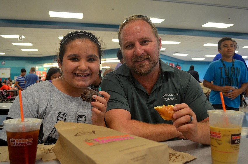 Bailey and Brian Delaney brought donuts for breakfast.