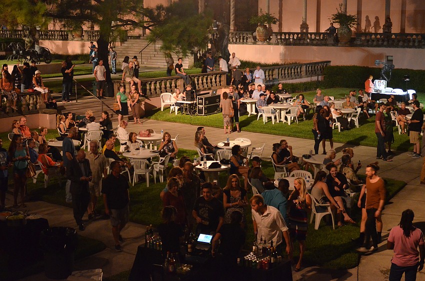 Art lovers arrived to drink and eat and linger in the John and Mable Ringling Museum courtyard.