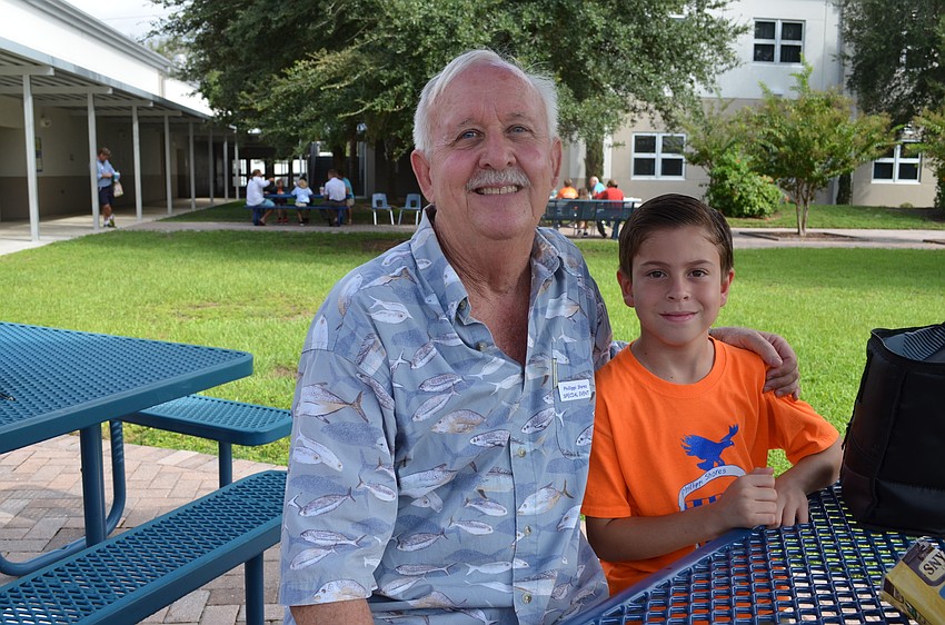 Dave Burke enjoyed the day eating lunch with his grandson Ben Eller.
