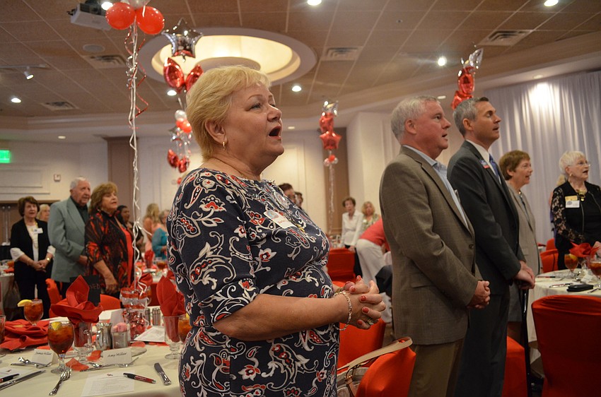 Republican Club of South Sarasota County President Barbara Vaughn, Sarasota Republican Club President Jack Brill and Chief of Staff at Sarasota County Supervisor of Elections Ron Turner.