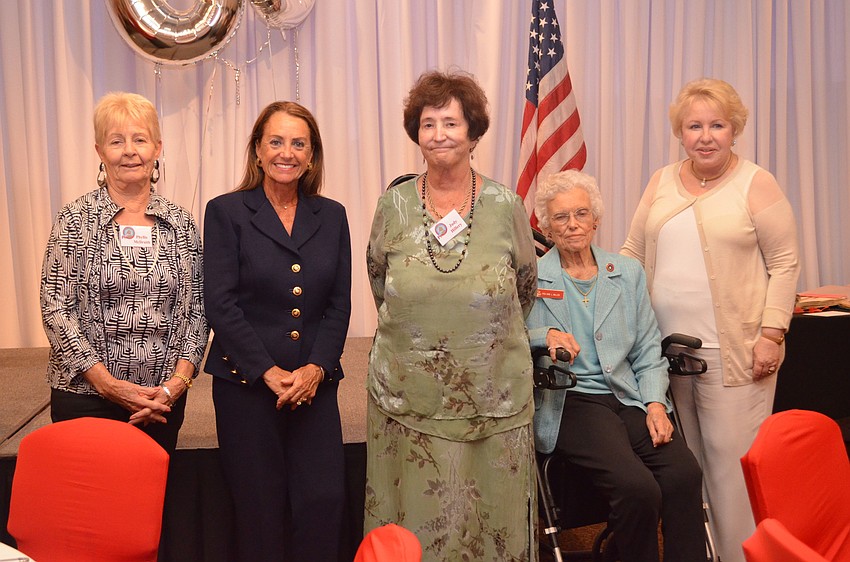 Past RWC Presidents, Phyllis McIlraith, Linda Long, Judge Judy Hillery, PruAnn Miller and Carol Sawyer.