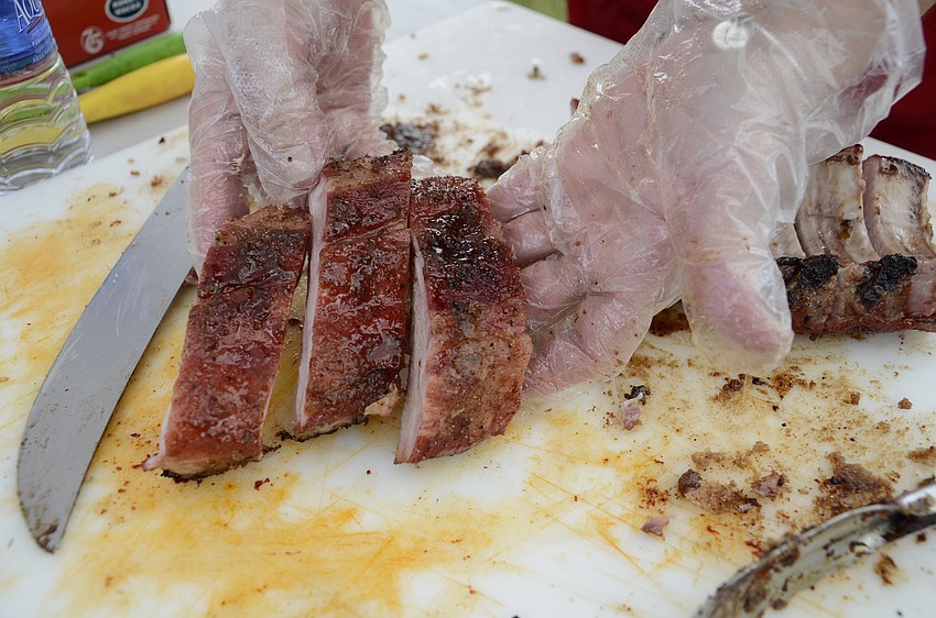 Green Apple Catering served up barbecued ribs.