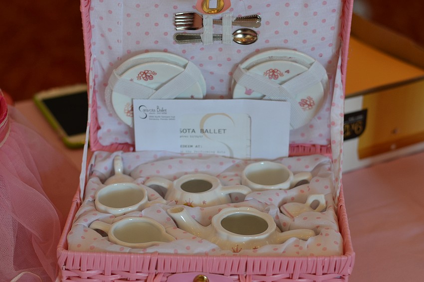 A tea set was on display for a silent auction.