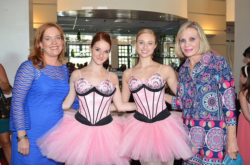 Event Chair Retta Wagner and Hillary Steele with Sarasota Ballet Company dancers Indiana Cote and Caitlin Gish.