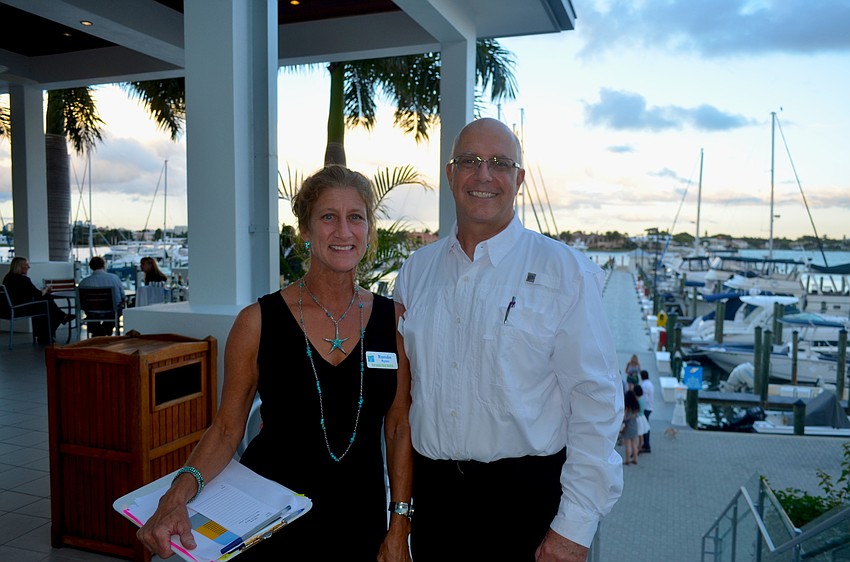 Sarasota Bay Watch Program Director Ronda Ryan and Immediate Past President Larry Stults