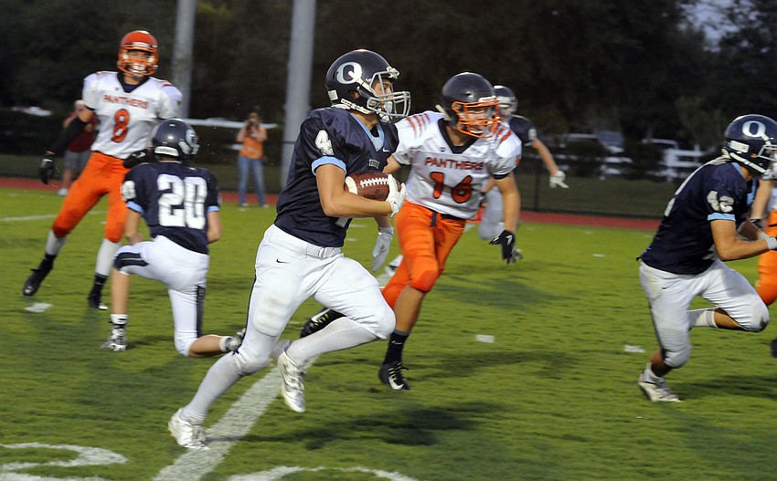 ODA senior Trenton Radigan returns a kickoff in the first quarter.