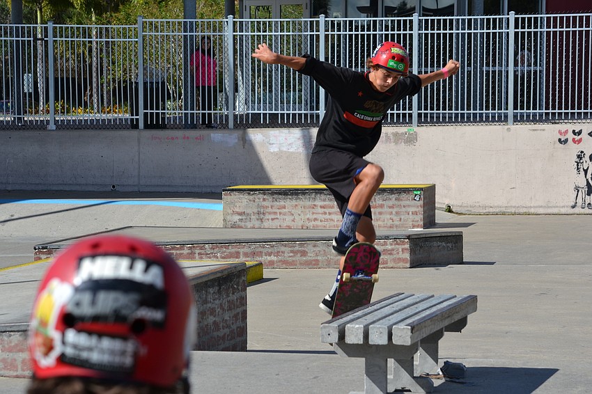 Dylan Banard competes in the Street Jam competition.