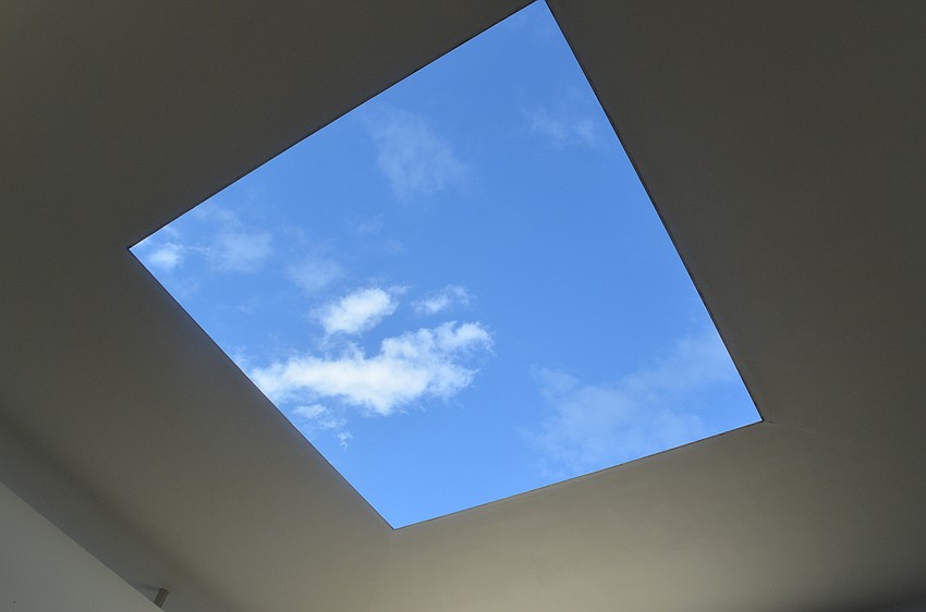 Guests enjoyed cocktails inside James Turrell's 