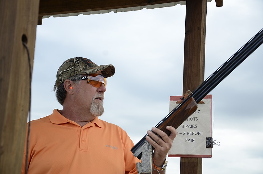 Doug Cox prepares for his round.