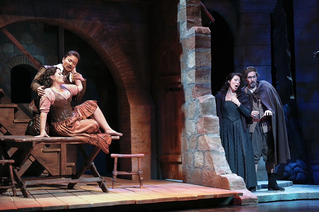 The famous Act IV quartet from Verdi's "Rigoletto." Photo by Rod Millington.