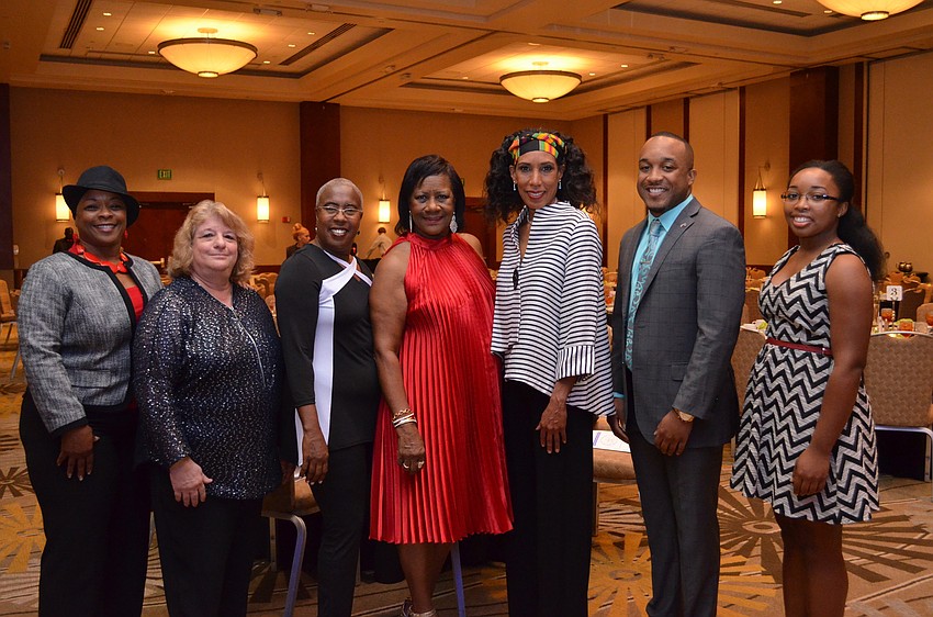 Honorees for the event Alice Jones, Rose Chapman, Sarasota County Commissioner Carolyn Mason, Carolyn Major-Harper, Dr. Lisa Merritt, Edward James III and Nicole Eddins.
