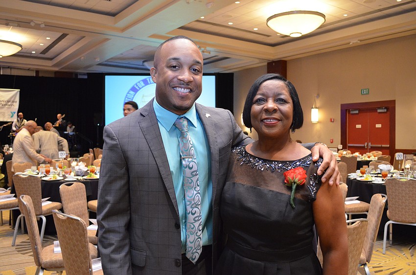 Recipient for the Go Forth and Prosper award Edward James III and event chair Cynthia Howard.