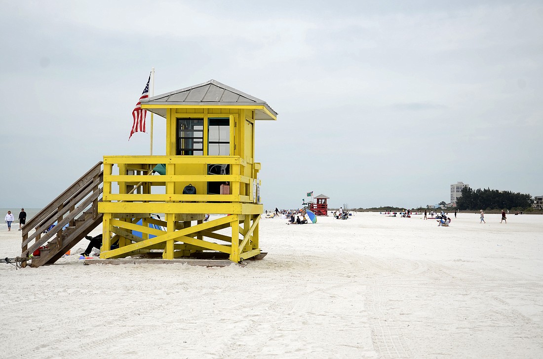 The life guard towers at Siesta Key Beach are already an iconic beacon for visitors; Tricia Wisner said that the wayfinding mechanism would probably be centered around the towers.