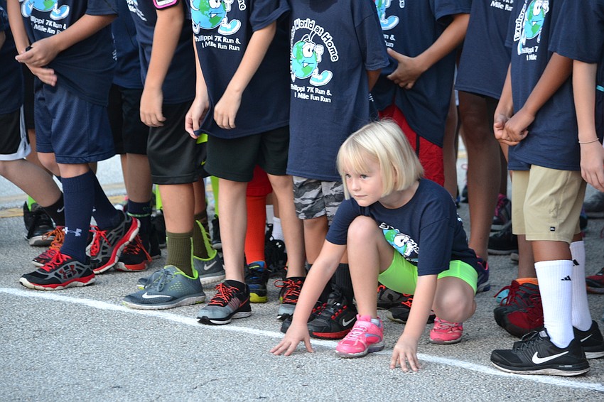 Melina Prestel takes her position at the startling line.