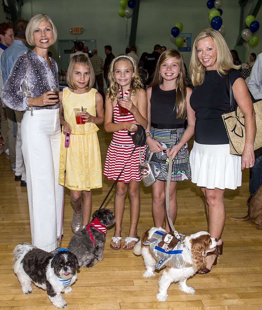 Melissa, Hannah and Madeline Stevens, Crystal and Ella Lahners with Lola, Zoe and Gracie