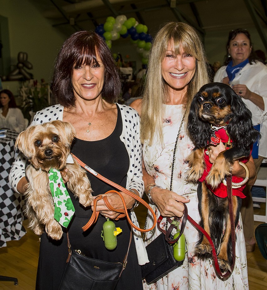 Marie Partington with Buster and Lynn Barrie with Edie