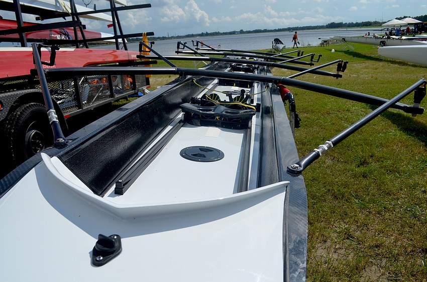 Attendees enjoy rowing races throughout the afternoon.