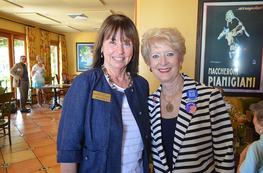 Keynote speakers Sherly Wilson, chairwoman of the Manatee County Democratic Party, and