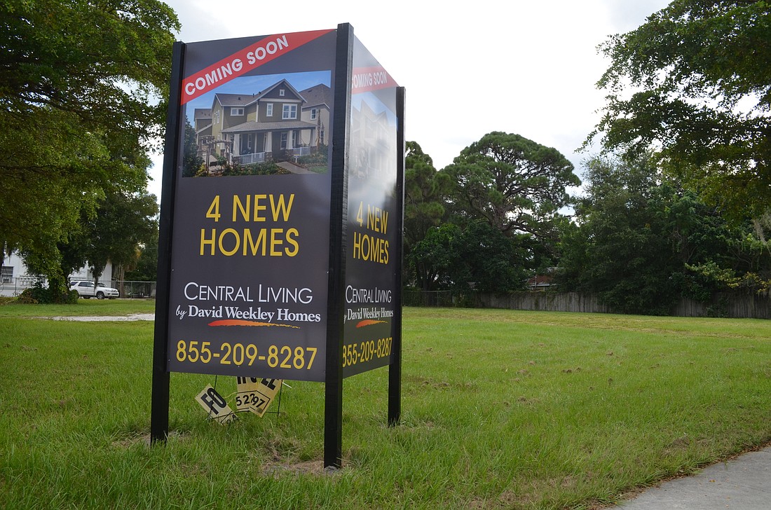 David Weekley Homes has plans for four new homes on a long-vacant lot in Laurel Park.