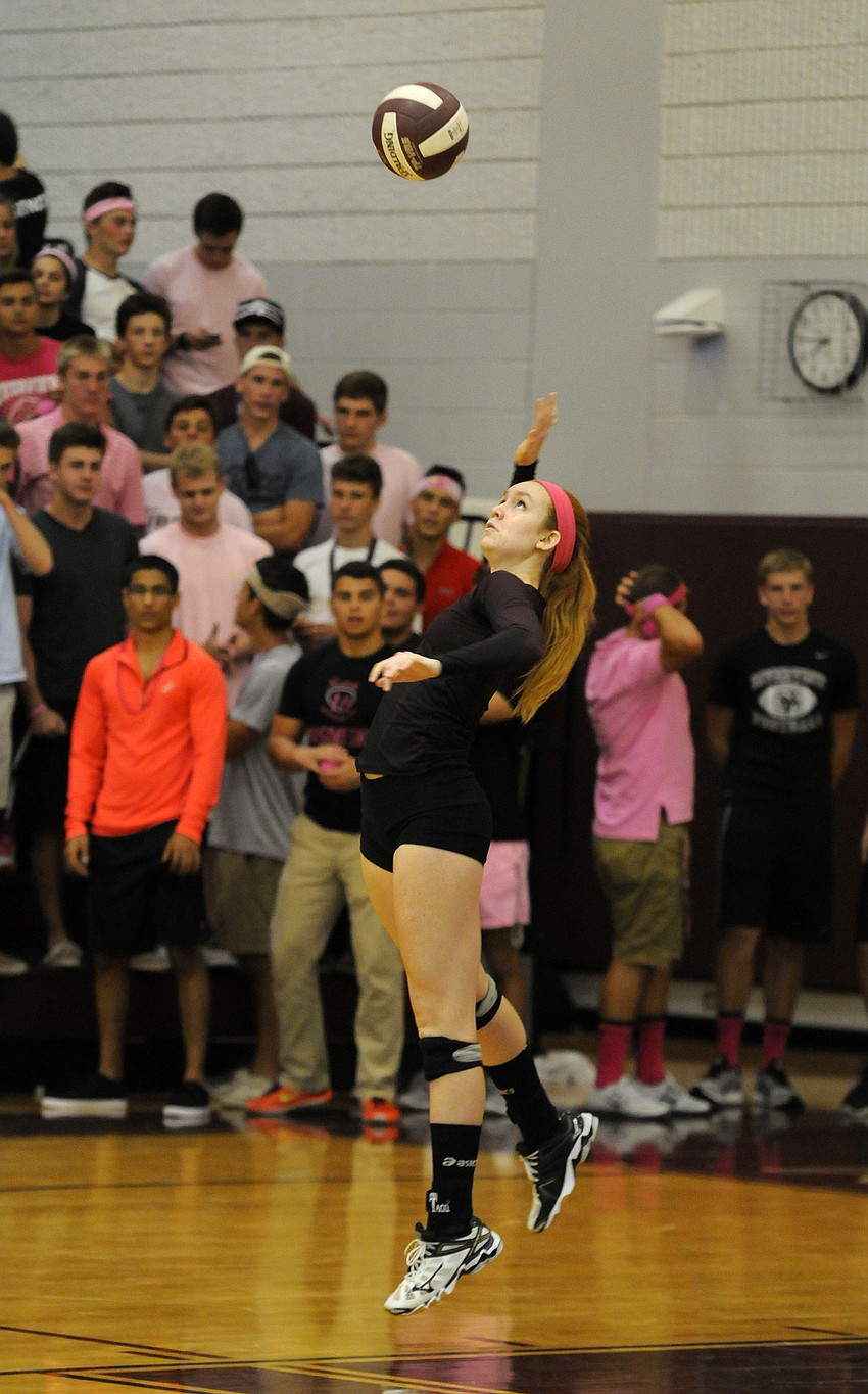 Riverview outside hitter Rachel Merringer helped lead the Lady Rams to their 19th victory of the season.