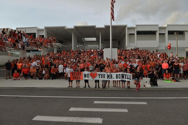 Courtesy photo. Students, athletes and members of the community rallied to show support for Eddie Howell in August when he was battling cholangiocarcinoma.