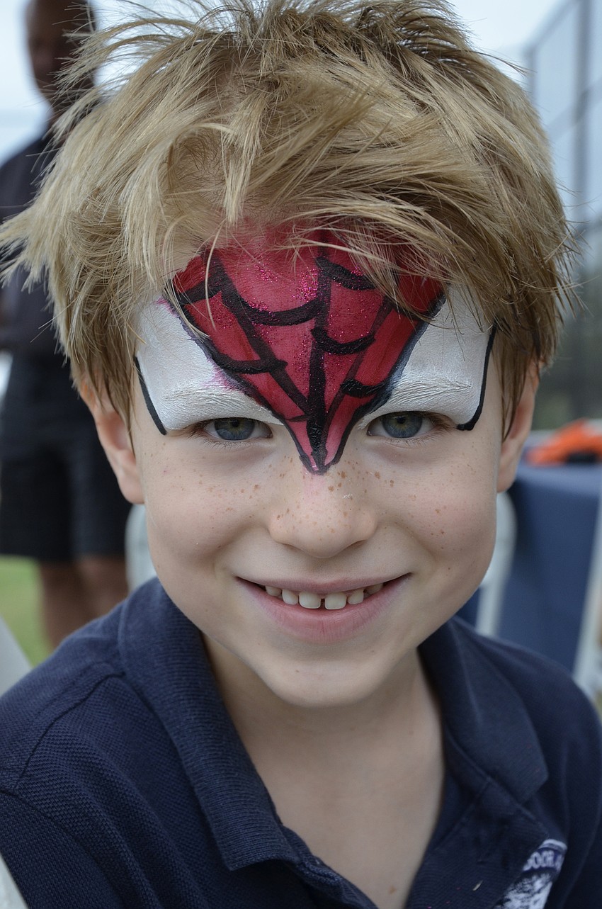Rory Gomien gets a spiderman mask.
