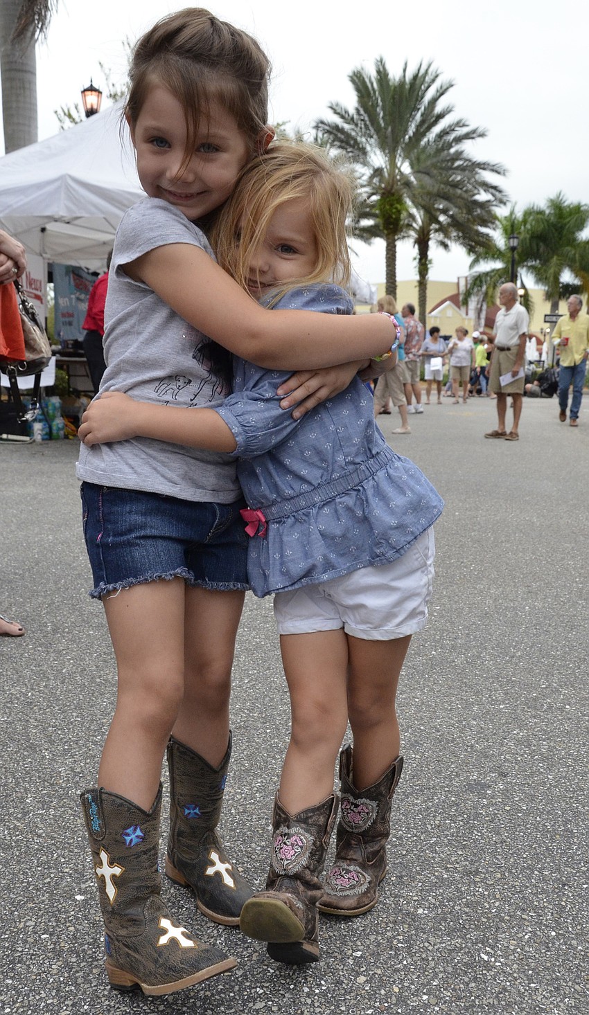 Lilliana and Aliyah Garback came to the block party with grandma Theresa Garback, a Bradenton resident.