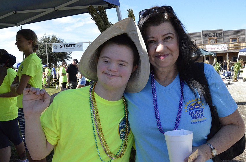 Matthew and Cheryl Miller of Bradenton got a hat from the Hernando Desoto Historical Society.