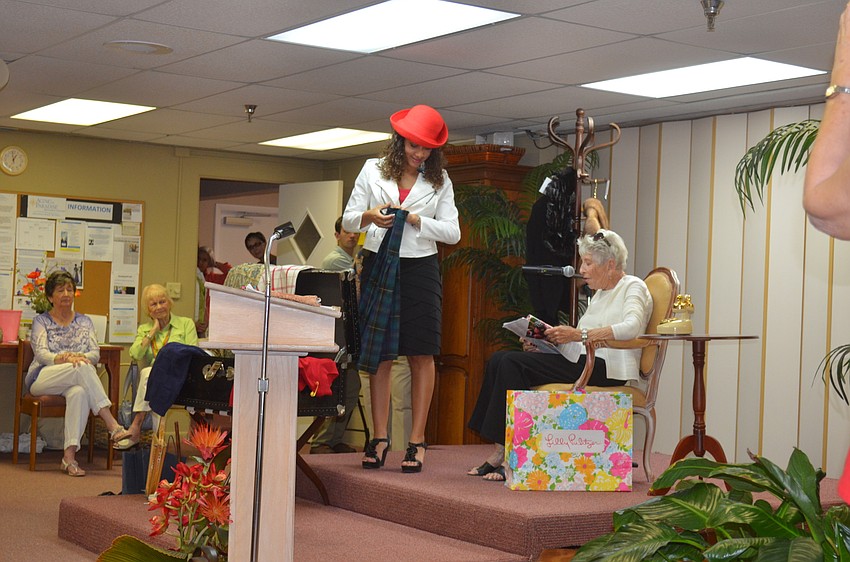 Asia Diaz and Miriam Russell perform a skit written by Joan Partridge