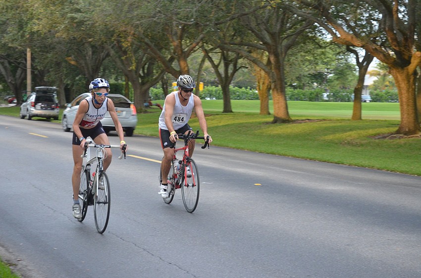 Christine Quantz, winner of the women’s duathlon sprint, and Andrew Tyack