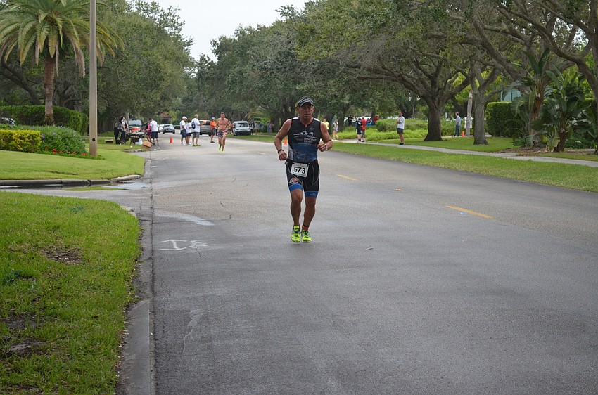 Steven Fandetti, who placed second of males ages 50 to 54 in the sprint triathlon.